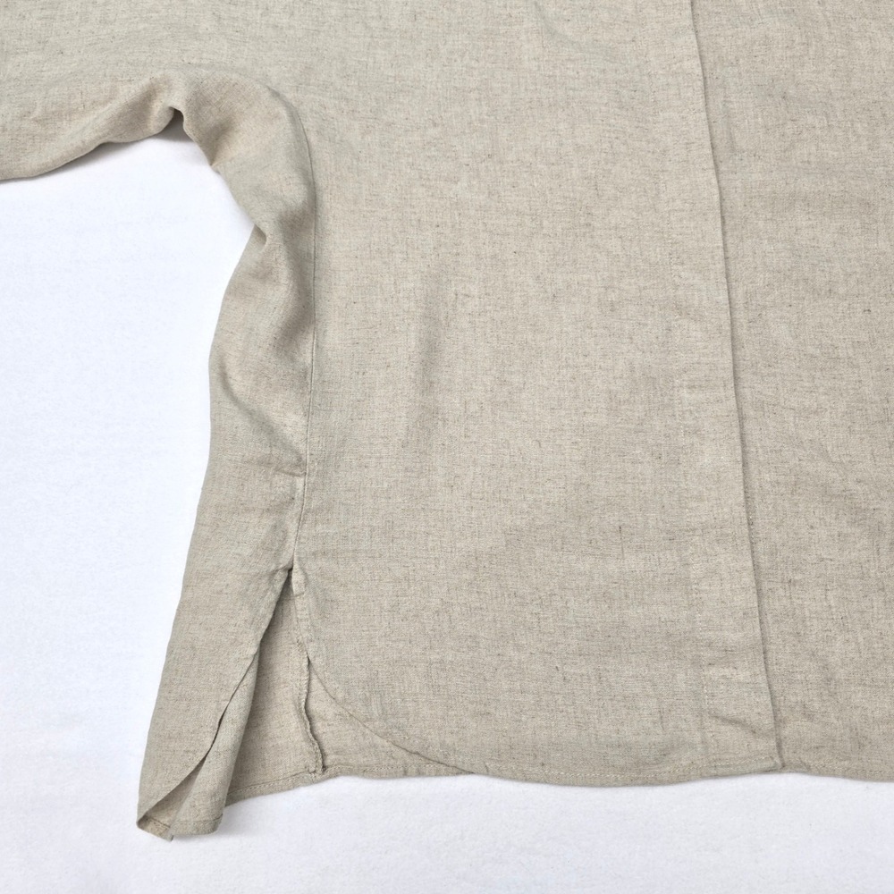 ZARA Linen Blend Short Sleeve Button Up Shirt Beige Cream Womens Small L Utility - Picture 8 of 15